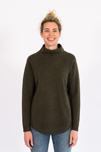 Khaki Funnel Neck Jumper