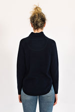 Load image into Gallery viewer, Navy Funnel Neck Jumper
