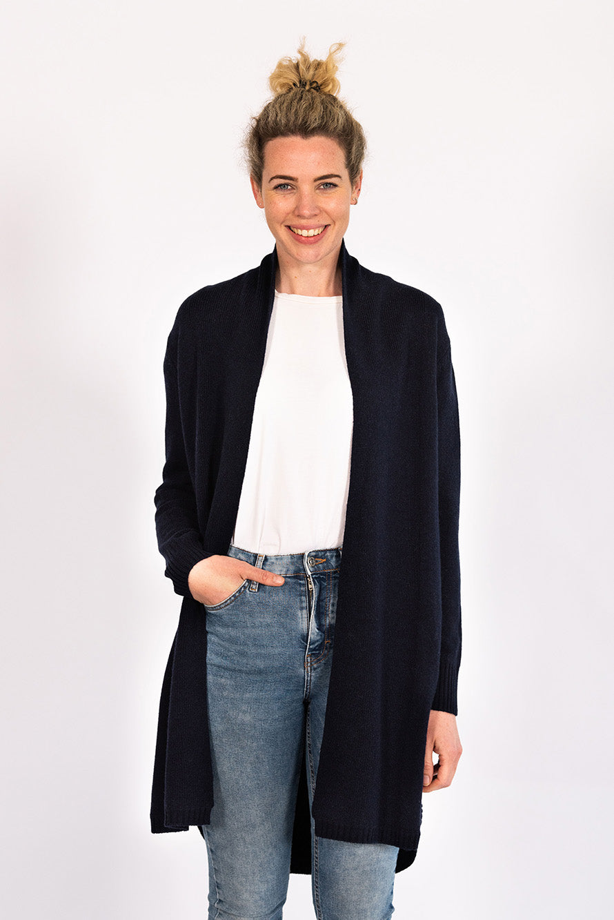 Navy Cable Cardigan