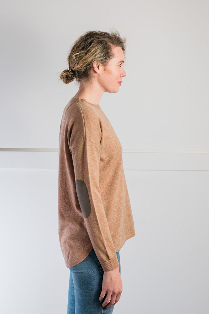Cinnamon Swing Jumper with Brown Patches